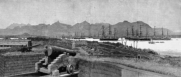 German Navy Ships in Port Louis, Mauritius, 1885