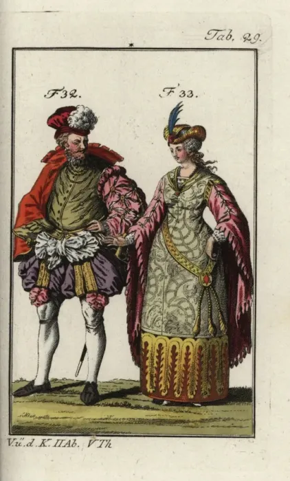 Framed Print : German nobleman 1577 and a countess of Holland Framed Print : German nobleman 1577 and a countess of Holland