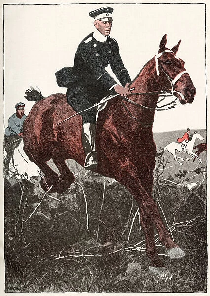 German officer joins the chase. Date: 1910