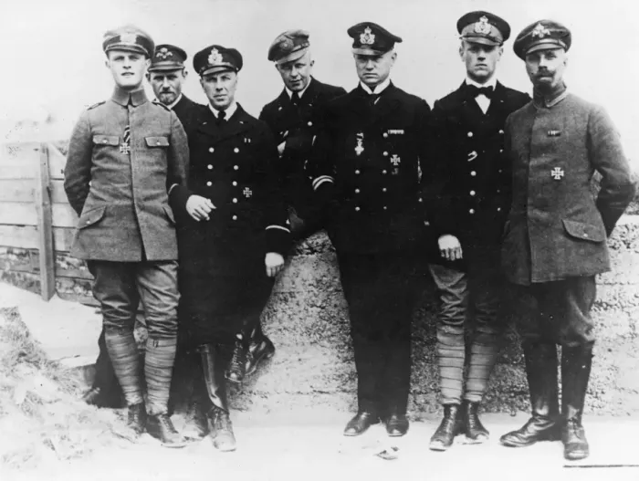 Framed Print : German officers who defended Zeebrugge, Belgium, WW1