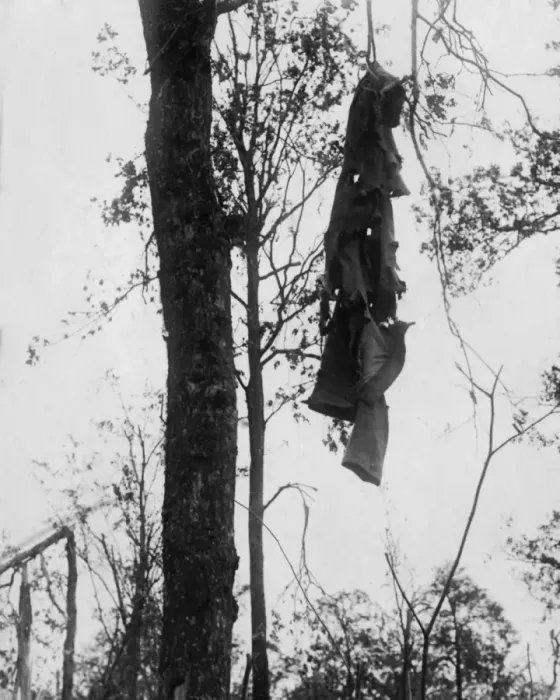 Framed Print : German overcoat hanging from tree, Western Front, WW1 Framed Print : German overcoat hanging from tree, Western Front, WW1