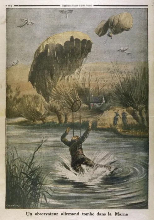 Framed Print : German Parachutes Marne Framed Print : German Parachutes Marne