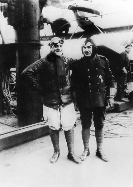 Two German pilots in relaxed mood, WW1