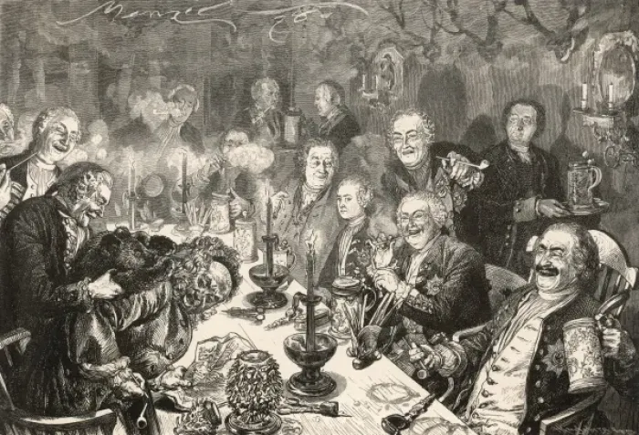 Framed Print : German Pipe Smokers C18 Framed Print : German Pipe Smokers C18