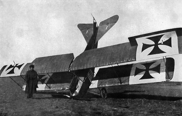 German plane brought down in Russia, WW1