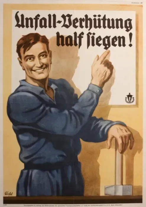 Framed Print : German poster, accident prevention at work Framed Print : German poster, accident prevention at work
