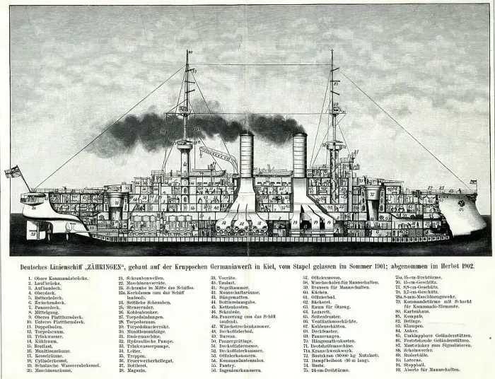 Framed Print : German pre-dreadnought battleship, SMS Zahringen Framed Print : German pre-dreadnought battleship, SMS Zahringen