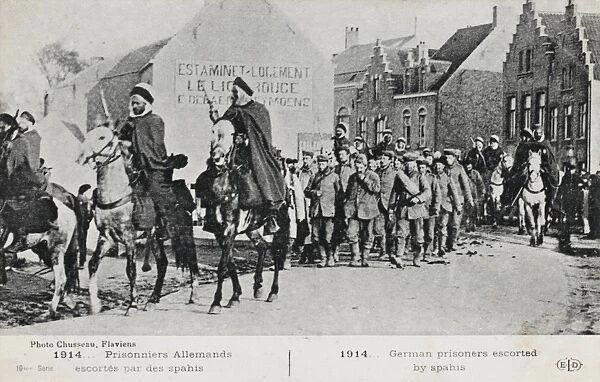 German Prisoners escorted by Spahis