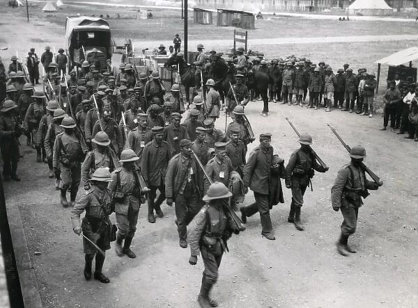 German prisoners marching, Balkan Front, WW1