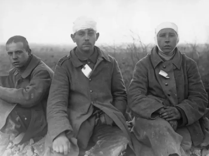 Framed Print : Three German prisoners of war, WW1 Framed Print : Three German prisoners of war, WW1