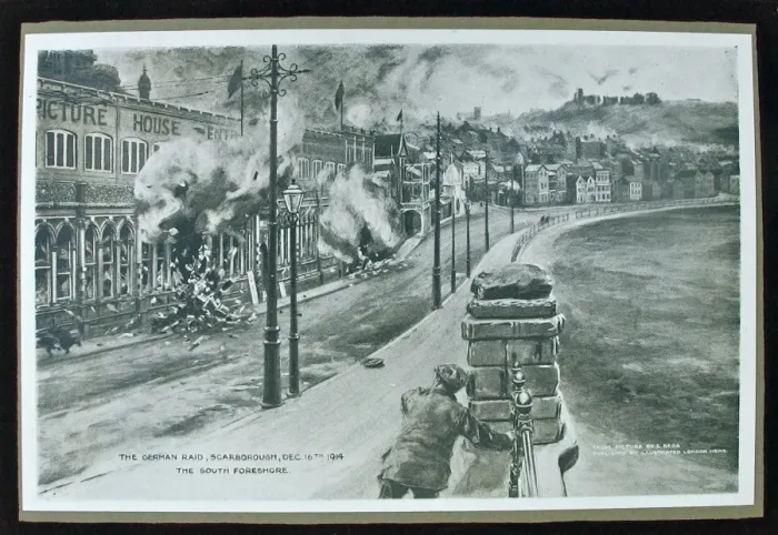 Framed Print : The German Raid on Scarborough, December 16th 1914 Framed Print : The German Raid on Scarborough, December 16th 1914
