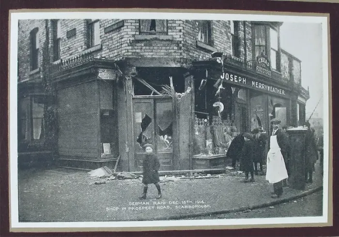 Framed Print : The German Raid on Scarborough, December 16th 1914 Framed Print : The German Raid on Scarborough, December 16th 1914