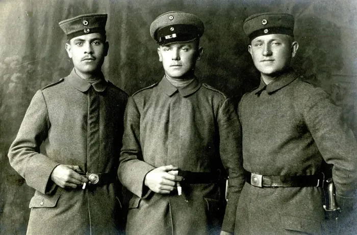 Framed Print : Three German soldiers, May 1917, WW1 Framed Print : Three German soldiers, May 1917, WW1