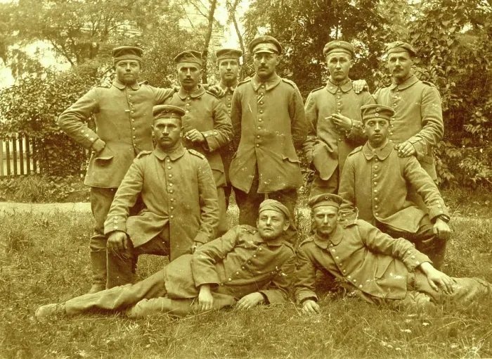 Framed Print : Ten German soldiers, WW1