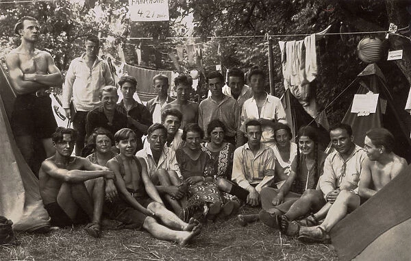 German students on a summer camping trip - Kirchen
