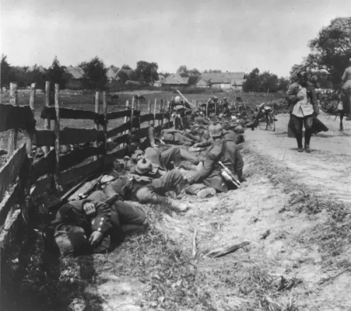 Framed Print : German troops asleep Framed Print : German troops asleep