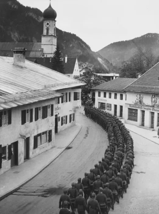 Framed Print : German troops in Oberammergau Framed Print : German troops in Oberammergau