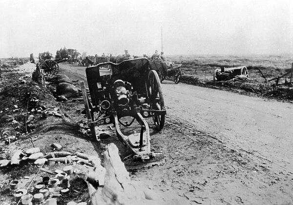 German troops on a road, Western Front, WW1