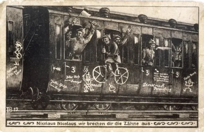 Framed Print : German Troops / Train / 1915 Framed Print : German Troops / Train / 1915