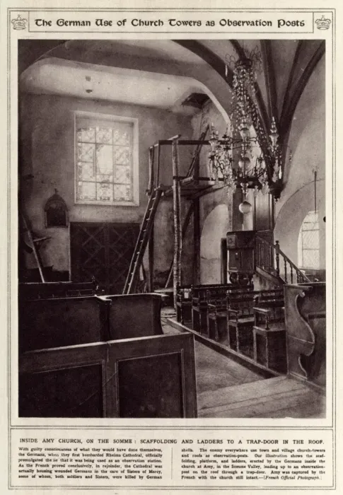 Framed Print : The German use of church towers as observation posts in WW1 Framed Print : The German use of church towers as observation posts in WW1