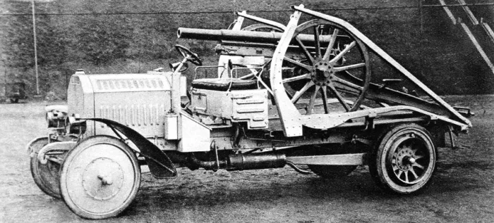 Framed Print : The German use of motor traction for field artillery: A specially designed car for conveying a light Framed Print : The German use of motor traction for field artillery: A specially designed car for conveying a light