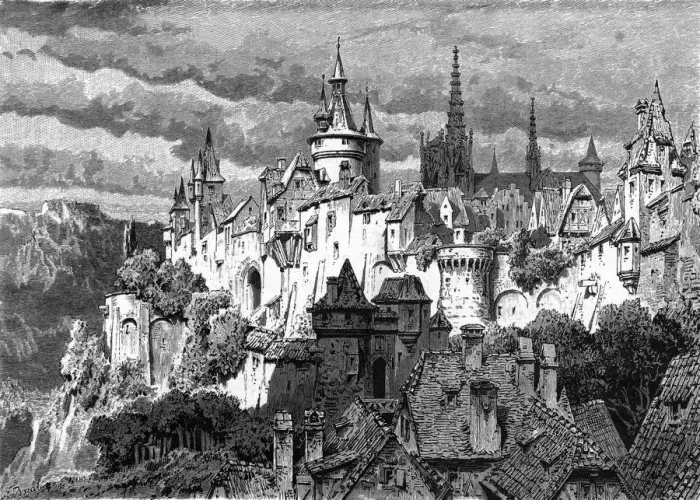 Framed Print : German walled town with gates and ramparts Framed Print : German walled town with gates and ramparts