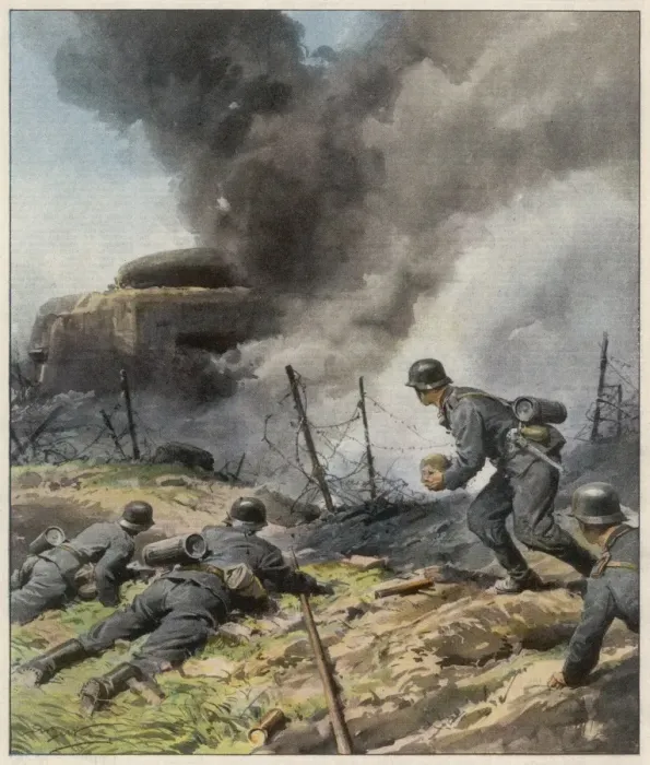 Framed Print : Germans Attack Pill-Box Framed Print : Germans Attack Pill-Box
