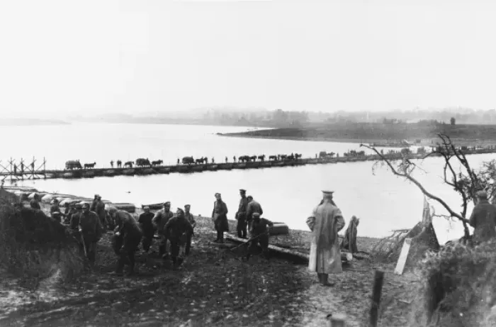 Framed Print : Germans cross Vistula 1914 - 1915 Framed Print : Germans cross Vistula 1914 - 1915