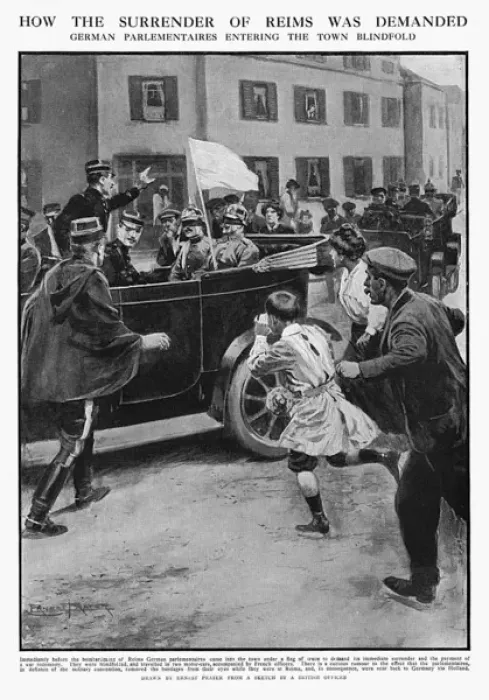 Framed Print : Germans demand surrender of Reims, 1914 Framed Print : Germans demand surrender of Reims, 1914