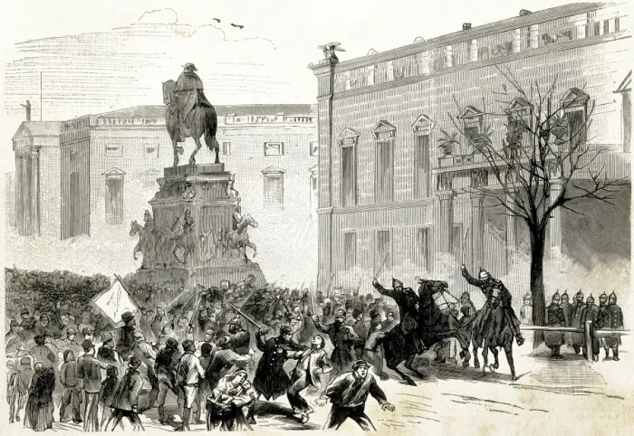 Framed Print : Germany (1892). Second Reich. Socialist demonstration Framed Print : Germany (1892). Second Reich. Socialist demonstration
