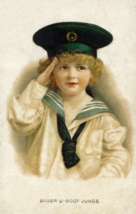 Framed Print : Germany - Our Submarine Boy - Patriotic postcard, end of WW1 era. Date: 1918 Framed Print : Germany - Our Submarine Boy - Patriotic postcard, end of WW1 era. Date: 1918