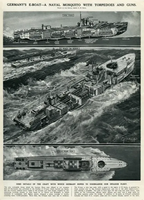 Framed Print : Germanys E-boat by G. H. Davis Framed Print : Germanys E-boat by G. H. Davis