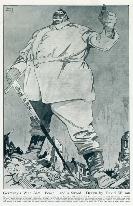 Framed Print : Germanys war aim - Peace & a Sword, David Wilson, WW1 Framed Print : Germanys war aim - Peace & a Sword, David Wilson, WW1