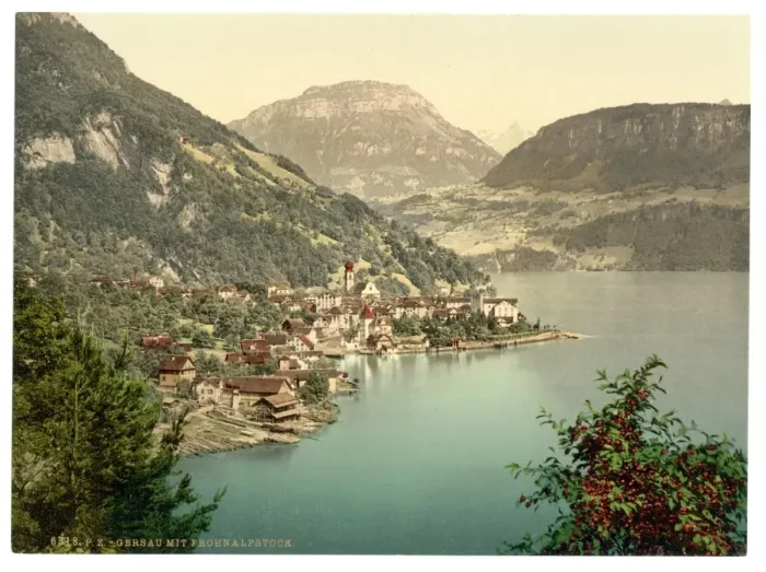 Framed Print : Gersau and Frohnalpstock, Lake Lucerne, Switzerland Framed Print : Gersau and Frohnalpstock, Lake Lucerne, Switzerland