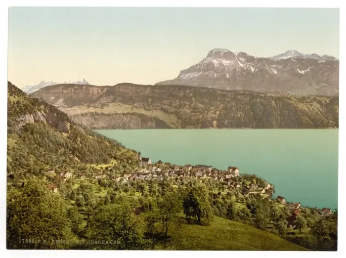 Framed Print : Gersau with Oberbauen, Lake Lucerne, Switzerland Framed Print : Gersau with Oberbauen, Lake Lucerne, Switzerland