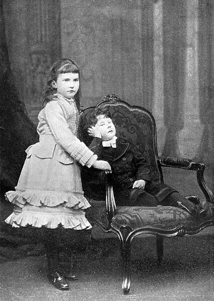 Gertrude Bell aged 8 with her brother Maurice