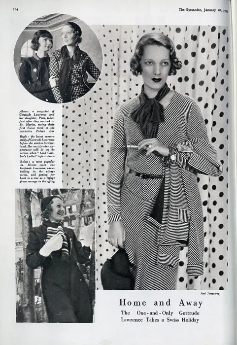 Framed Print : Gertrude Lawrence (1898-1952), actress on holiday, Switzerland. Captioned, Home and Away: The One-and-Only Gertrude Lawrence Takes a Swiss Holiday Framed Print : Gertrude Lawrence (1898-1952), actress on holiday, Switzerland. Captioned, Home and Away: The One-and-Only Gertrude Lawrence Takes a Swiss Holiday