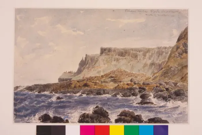 Framed Print : Giants Causeway; verso, Port Moon Framed Print : Giants Causeway; verso, Port Moon