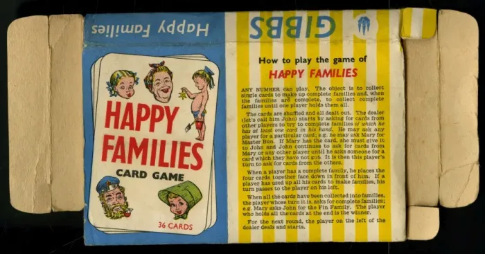 Framed Print : Gibbs Happy Families - packaging back Framed Print : Gibbs Happy Families - packaging back