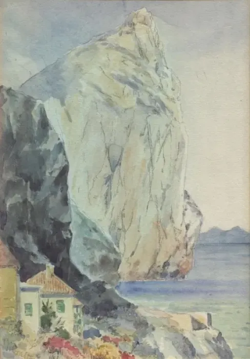 Framed Print : Gibraltar. Cliff in Gibraltar.. January 1913 Framed Print : Gibraltar. Cliff in Gibraltar.. January 1913