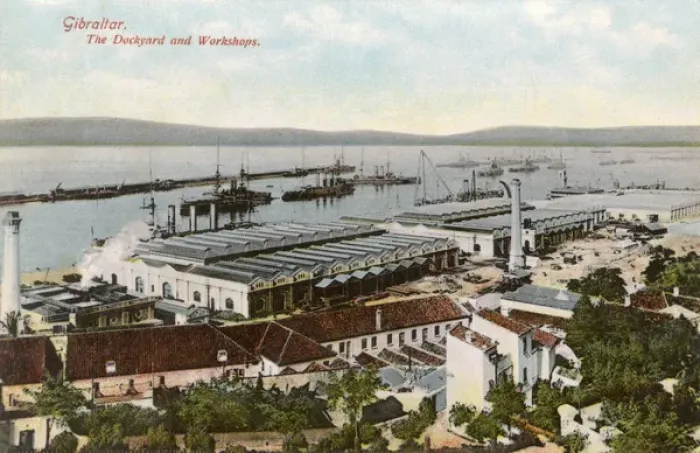 Framed Print : Gibraltar - The Dockyard and Workshops Framed Print : Gibraltar - The Dockyard and Workshops