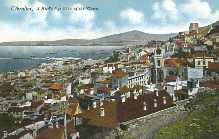 Framed Print : Gibraltar - The Town - Birds Eye view Framed Print : Gibraltar - The Town - Birds Eye view
