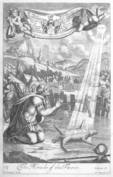 Framed Print : Gideon and the miracle of the fleece Framed Print : Gideon and the miracle of the fleece