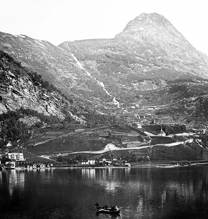 Framed Print : Gieranger Fjord, Norway - early 1900s Framed Print : Gieranger Fjord, Norway - early 1900s