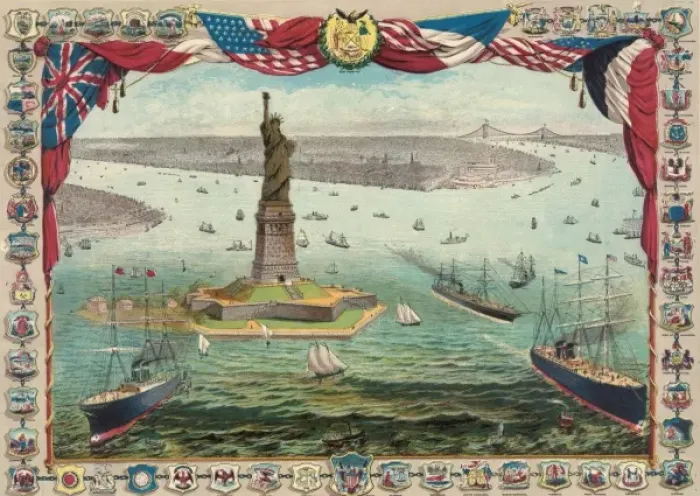 Framed Print : The gift of France to the American people, the Bartholdi col Framed Print : The gift of France to the American people, the Bartholdi col