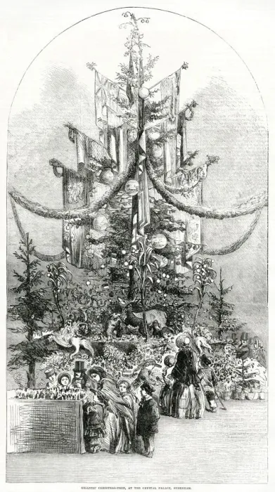Framed Print : Gigantic Christmas tree at Crystal Palace 1854 Framed Print : Gigantic Christmas tree at Crystal Palace 1854