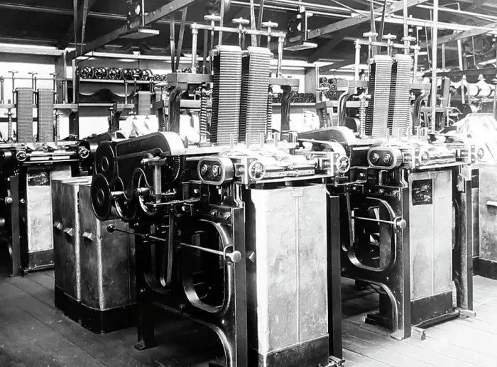 Framed Print : Can Gill machines in a woollen mill in Bradford Framed Print : Can Gill machines in a woollen mill in Bradford