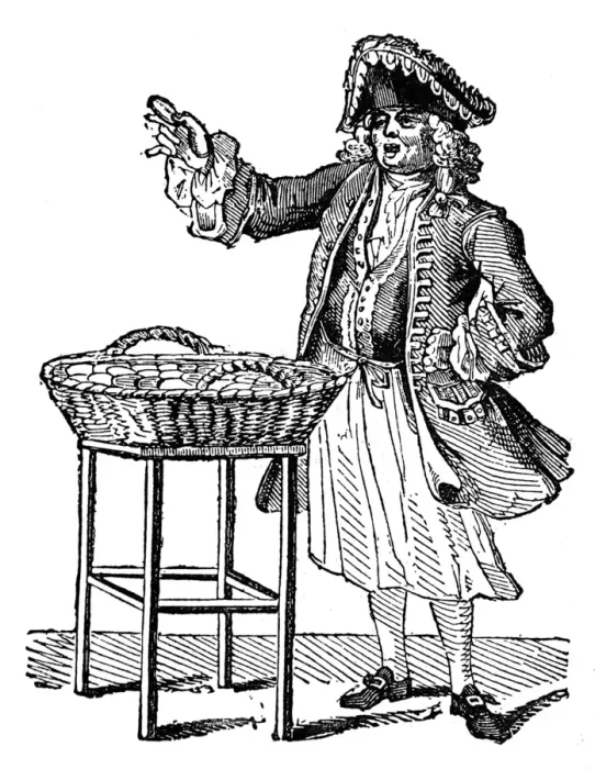 Framed Print : Gingerbread Seller in Mayfair, London, 18th century Framed Print : Gingerbread Seller in Mayfair, London, 18th century