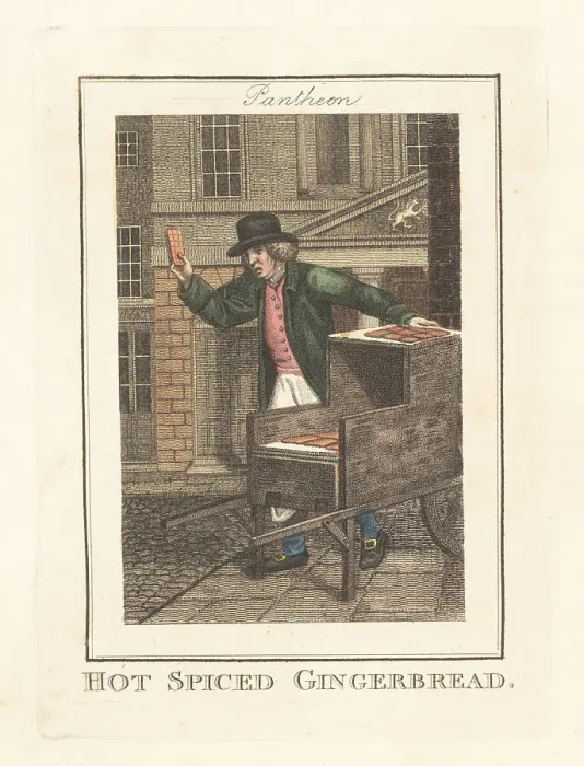 Framed Print : Gingerbread seller in front of the Pantheon, London, 1805 Framed Print : Gingerbread seller in front of the Pantheon, London, 1805