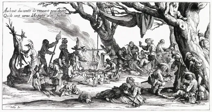 Framed Print : Gipsies encampment, France: cooking & preparing food, gambling and giving birth Framed Print : Gipsies encampment, France: cooking & preparing food, gambling and giving birth